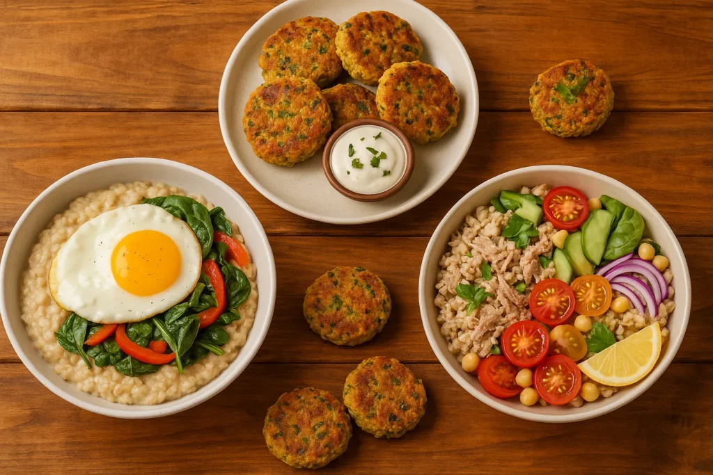 A variety of healthy and savory oats recipes for dinner