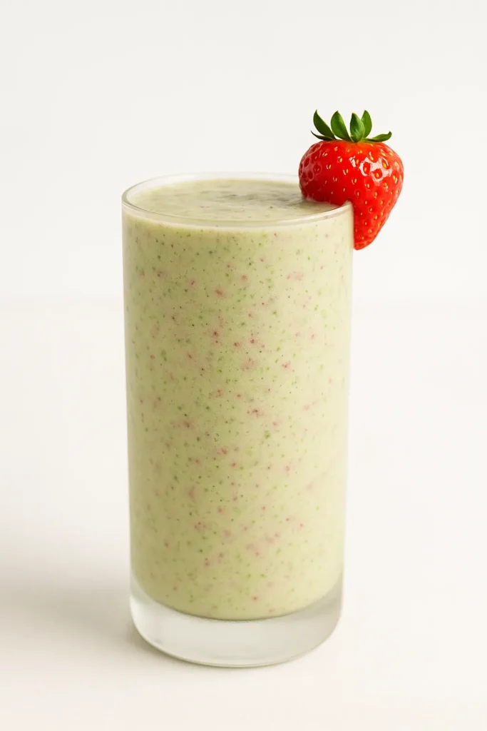 Healthy oats smoothie for weight loss with strawberries and spinach