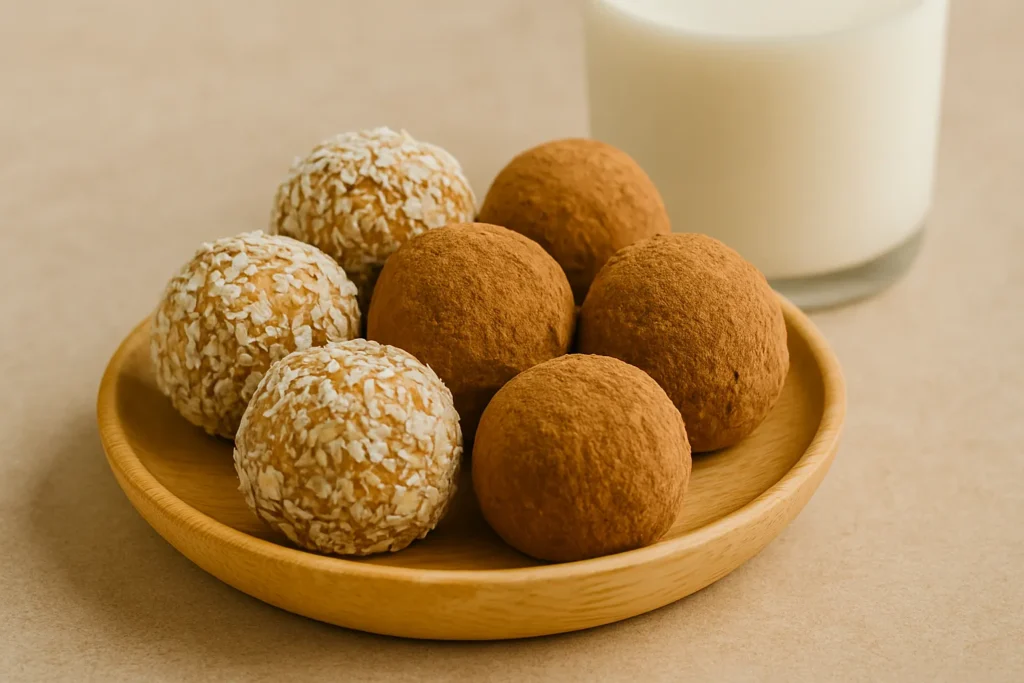Quick oats recipes for kids no bake cocoa energy balls.