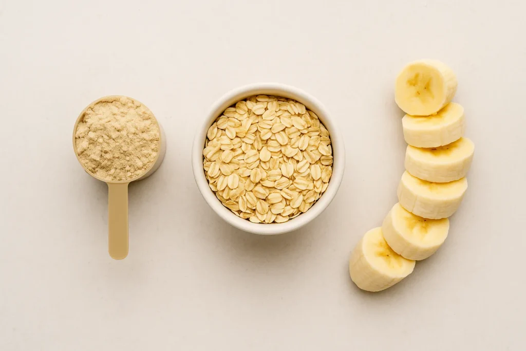 High-protein oats ingredients for bodybuilding and muscle gain.