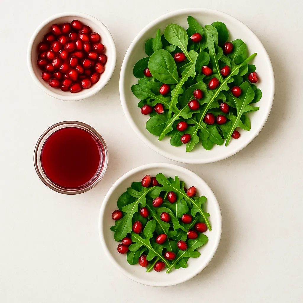 Delicious ways to eat pomegranate arils: fresh, in a salad, and as juice.